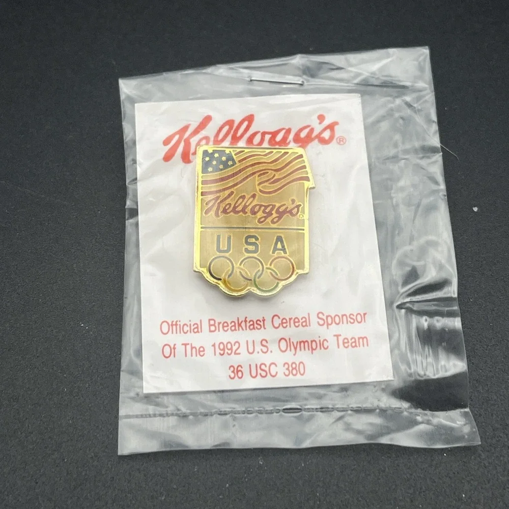 Vintage Olympic Games 1992 Barcelona‎ Kellogg's Cereal Team USA Lapel Hat Pin